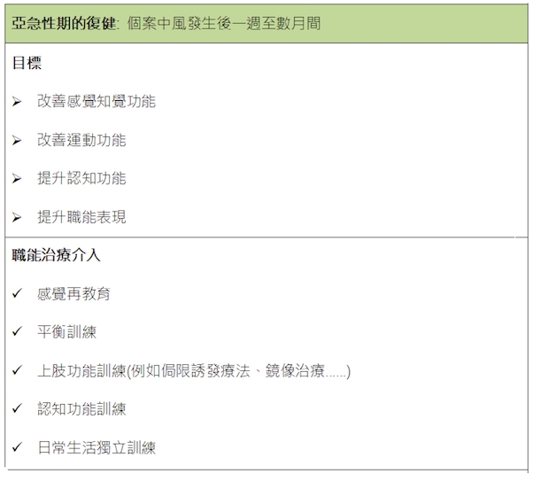 腦中風後的職能治療 腦中風後的職能治療
